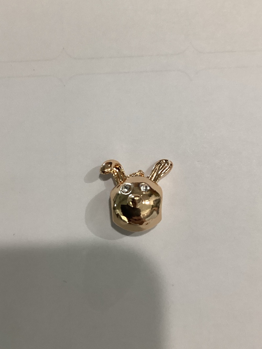 Gold Bunny Face Charm Pendant
